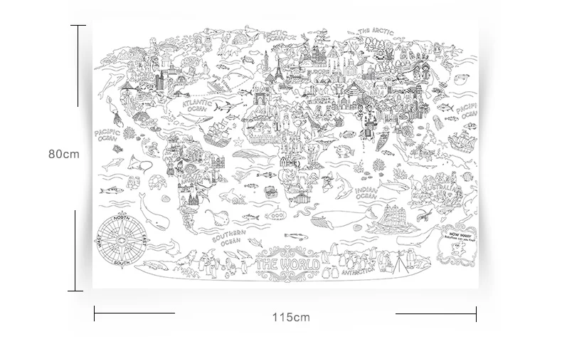 1,15*0,8 метров Брендовая детская бумага супер картина для рисования игрушек/детская доска для рисования книга для раскрашивания и обучения игрушки