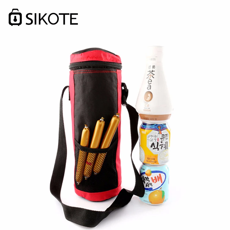 SIKOTE 2L Waterproof Bottle Bag Thermal Cooler Bag for Bottle Oxford Fabric Insulated Cooler Bag with Long Belt Drink Bags