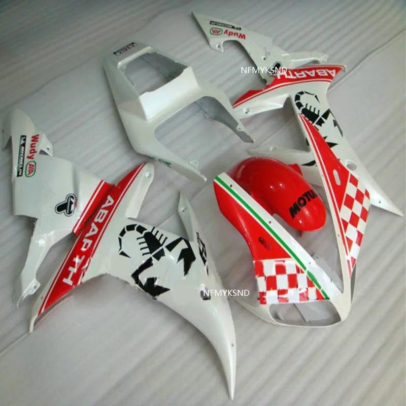 OH-Injection mold Fairing kit for YAMAHA YZFR1 02 03 white red YZF R1 2002 2003 YZF1000 yzfr1 Fairings Set+white/red | Автомобили и
