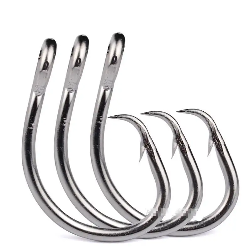 10pcs Big Games Fishing Circle Hooks Stainless Steel Barbed Hooks 13/0