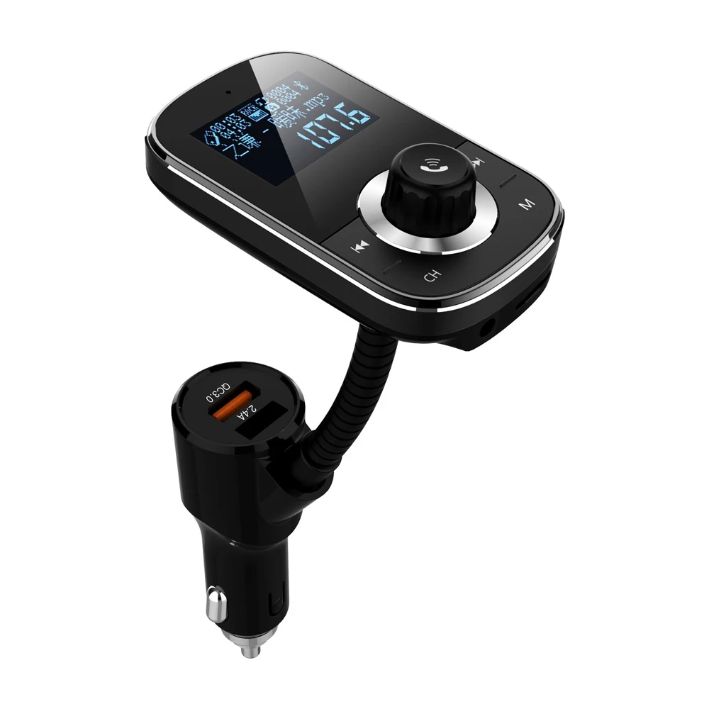 KORSEED FM передатчик модулятор QC3.0 быстрое зарядное устройство двойной USB TF Carddab передатчик для автомобиля Радио Bluetooth громкой связи комплект
