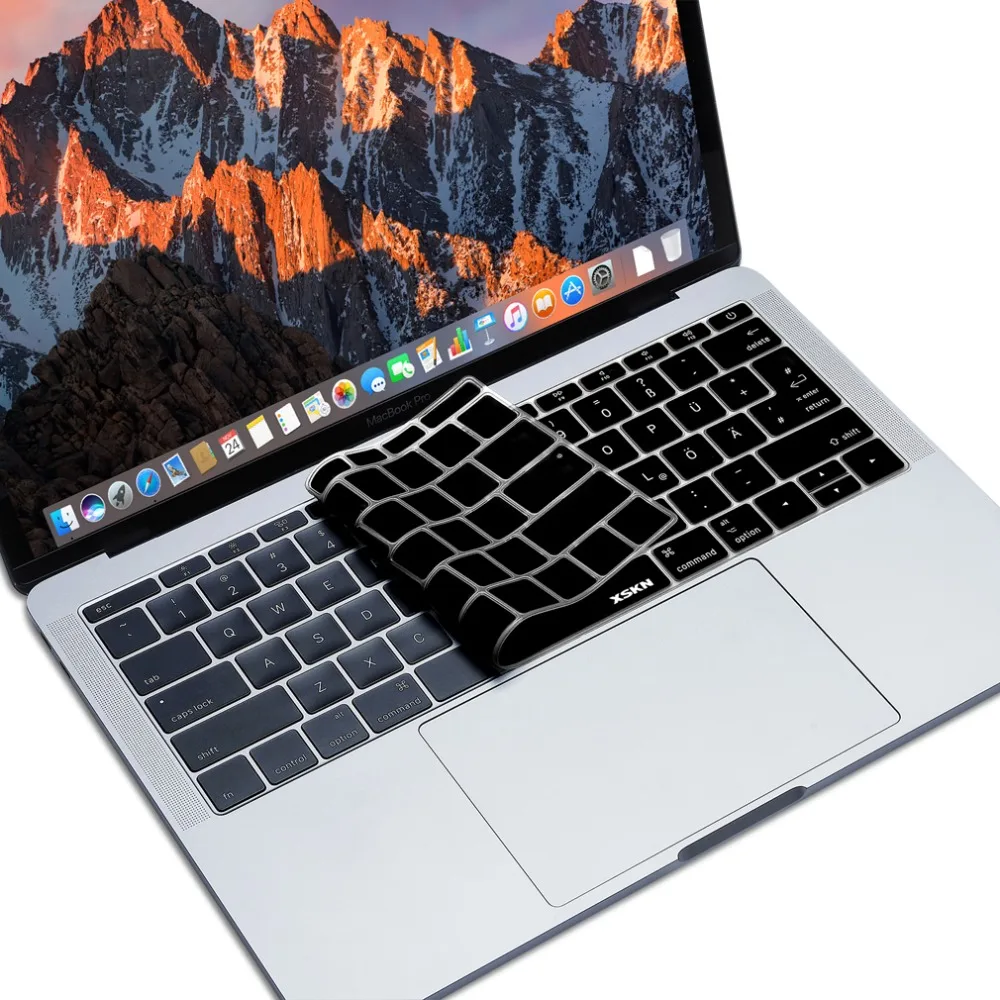 XSKN German Notebook Keyboard Skin Cover for Macbook 12 A1534 & for 2016 New Macbook 13 inch A1708 (Flat Keys, No Touch Bar) 