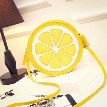 

Women Messenger Lemon Bags Girl Small Mini Cute Candy Fruit Cross Body Bag Ladies Orange Circular Shoulder Bags Bolsas SS0074