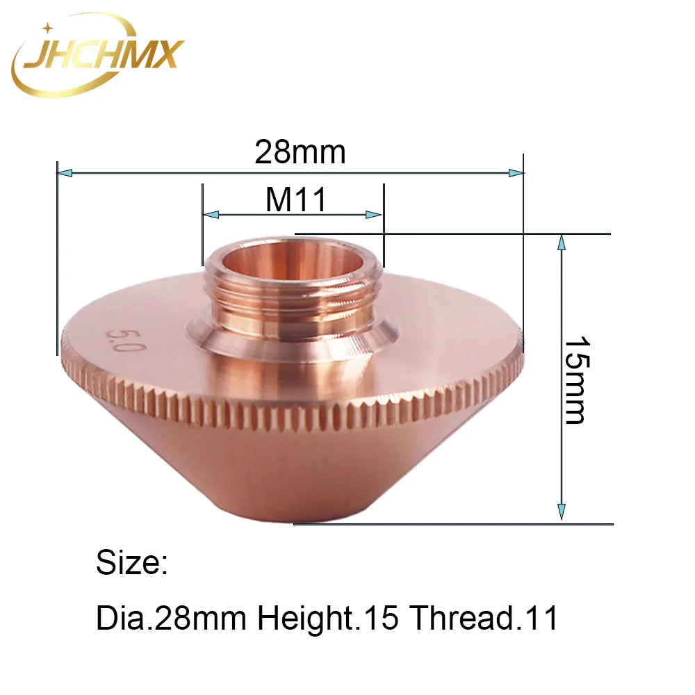 JHCHMX 10 шт./лот волоконные лазерные насадки однослойные Dia.28 H15 M11 Boosar Bozzles для высокомощных волоконных лазерных машин