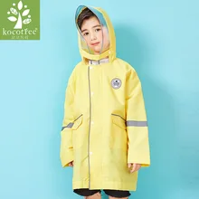 Kocotree/утолщенный водонепроницаемый детский плащ-дождевик; цвет желтый, синий, розовый; детский длинный плащ; скрытый школьный дождевик; дождевик с большими полями