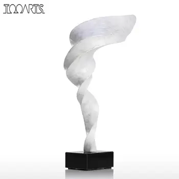 

Tooarts Wind Modern Sculpture Resin Sculpture Abstract Sculpture Marble Base Home Decoration Accessories Resinous Tornado Crafts