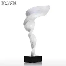 Tooarts Wind Modern Sculpture Resin Sculpture Abstract Sculpture Marble Base Home Decoration Accessories Resinous Tornado Crafts