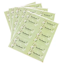 120Pcs/10sheet Fresh Style Flower Hand Made Seal Kraft Label Sticker For DIY Decoration Gift Cake Candy Paper Tags