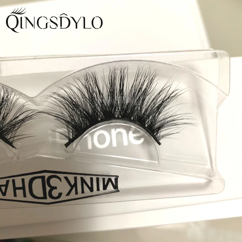

Qingsdylo 5D Mink Eyelashes Siberian Mink Fur 25mm Lashes Thick Hand-Made Reusable Eyelashes for Women Cruelty Free False lash