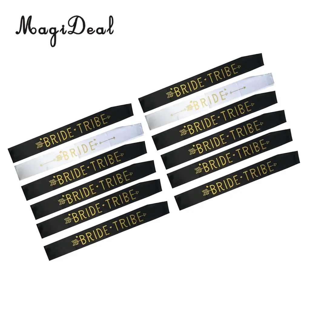 12/set Bride Tribe Sash Hen Bachelorette Party Bridal Shower Accessories