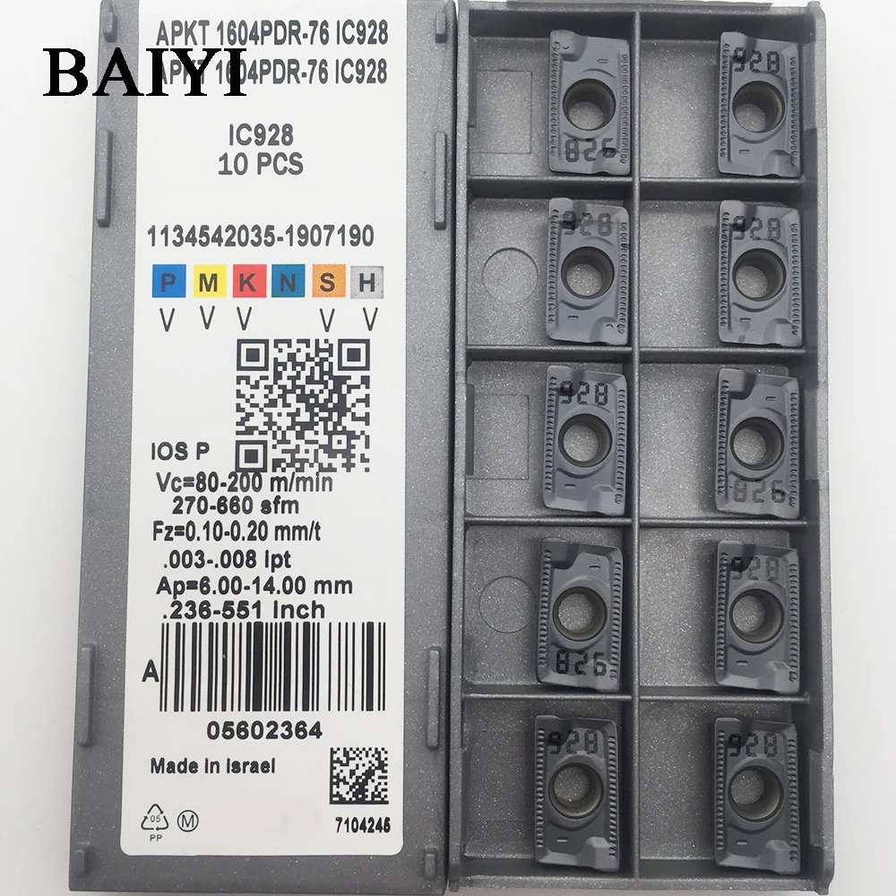 Твердосплавное лезвие IC928 10 шт. PDER APMT1604 для стали нержавеющей вставки Iscar |