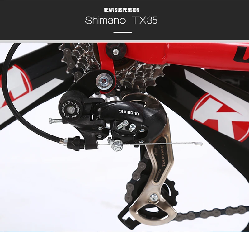 GT-UPPER Mountain Bike Foldable Steel Frame Mechanical Disc Brake 24 Speed Shimano 26\