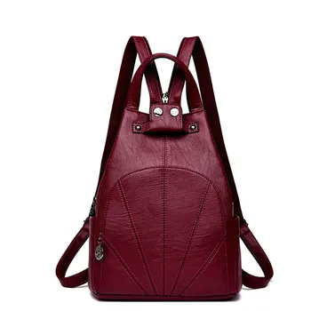 

2020 Summer Women Leather Backpacks Anti-theft Back Pack Sac A Dos Female Vintage Backpack Travel Bagpack School Bags for Girls