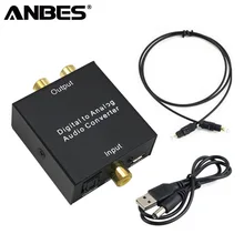 ANBES Digital to Analog Audio Converter Adapter Digital Optical Fiber Coaxial Toslink Computer Audio Video Cables For DVD RCA