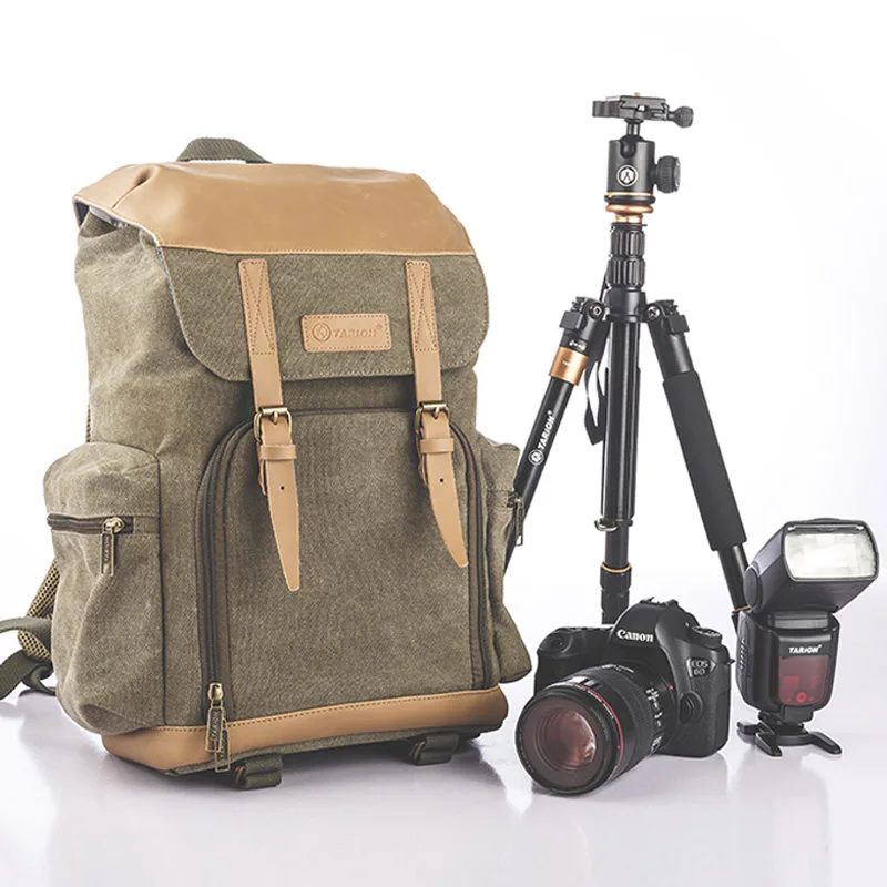 Roadfisher винтажный Повседневный водонепроницаемый холщовый рюкзак для DSLR SLR камеры