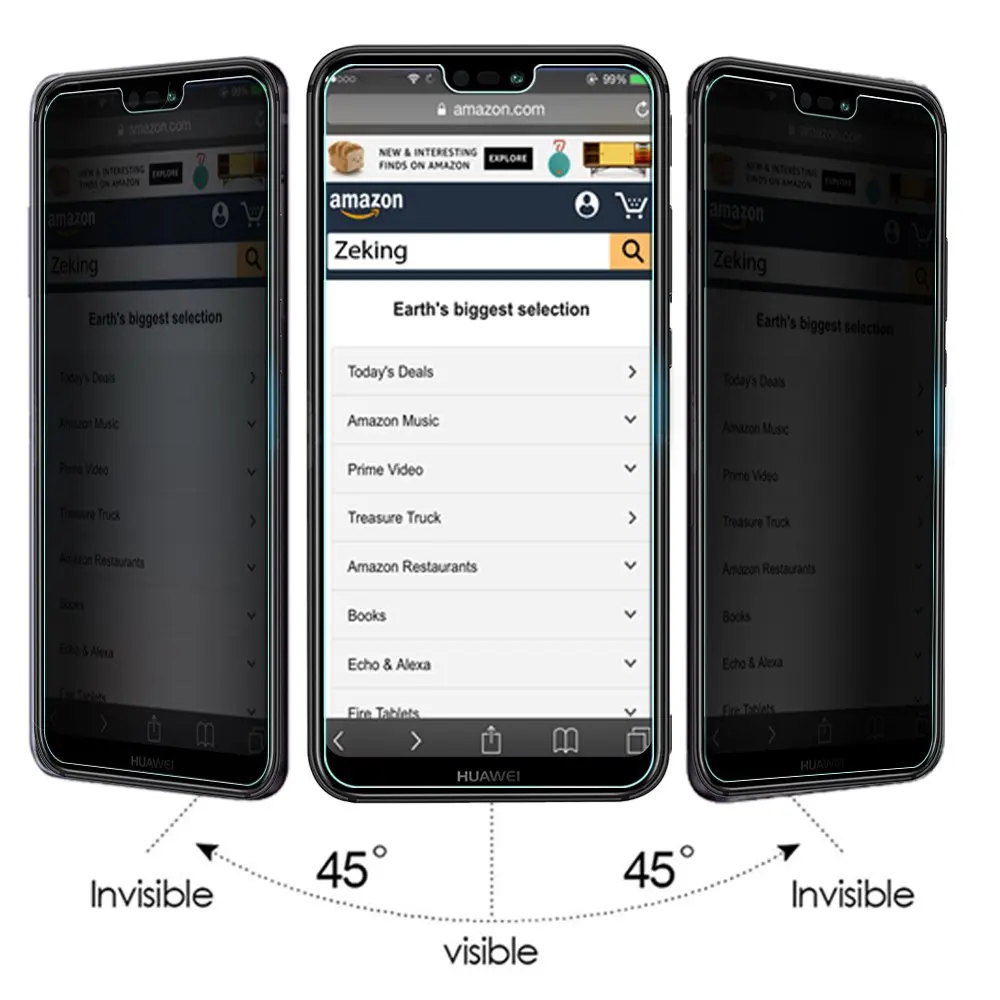 Антишпионская защита экрана 9H для HuaWei Y3 Y5 Y6 II Y3II Y5II Y6II Y7 Prime Y9 2018 2019 антишпионское