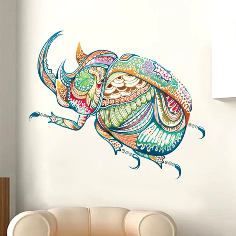 

35*60cm Creative Colorful Beatles Personality Wall Sticker For Kids room Bedroom Removable Environmental PVC Wall Decals