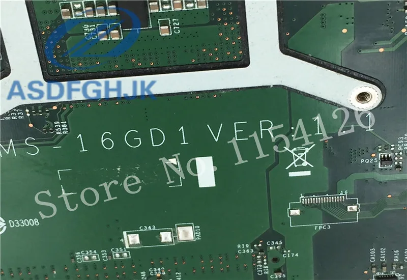 Laptop Motherboard MS-16GD1 VER: 1.0  For MSI CX61