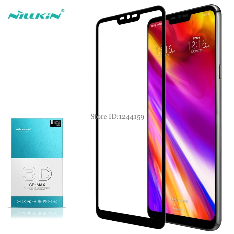 sFor LG G7 ThinQ Tempered Glass Full Cover Nillkin 3D CP+ Max Screen Protector For LG G7 Fit  LG G7 One