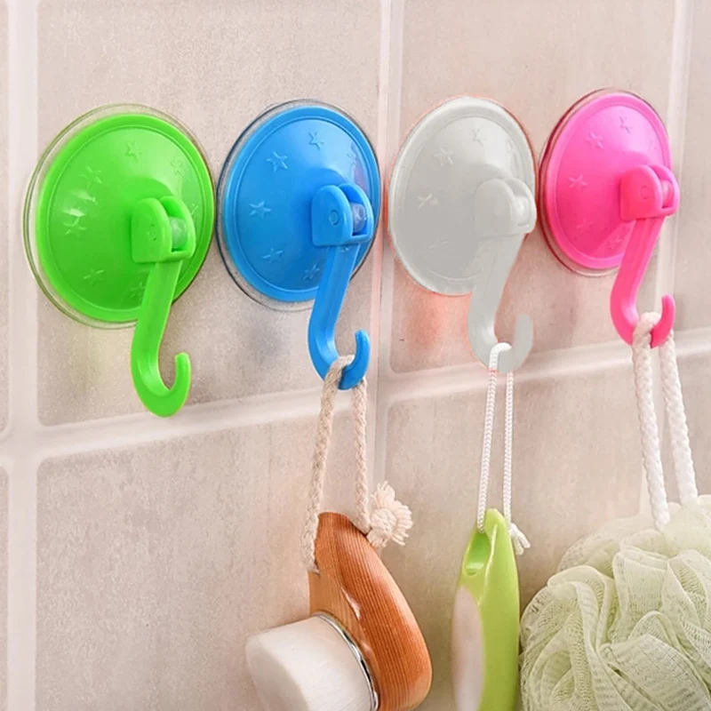 Colorful Strong Suction Wall Hook Hanger for Bag Clothes Vacuum Sucker Decorative Wall Hook
