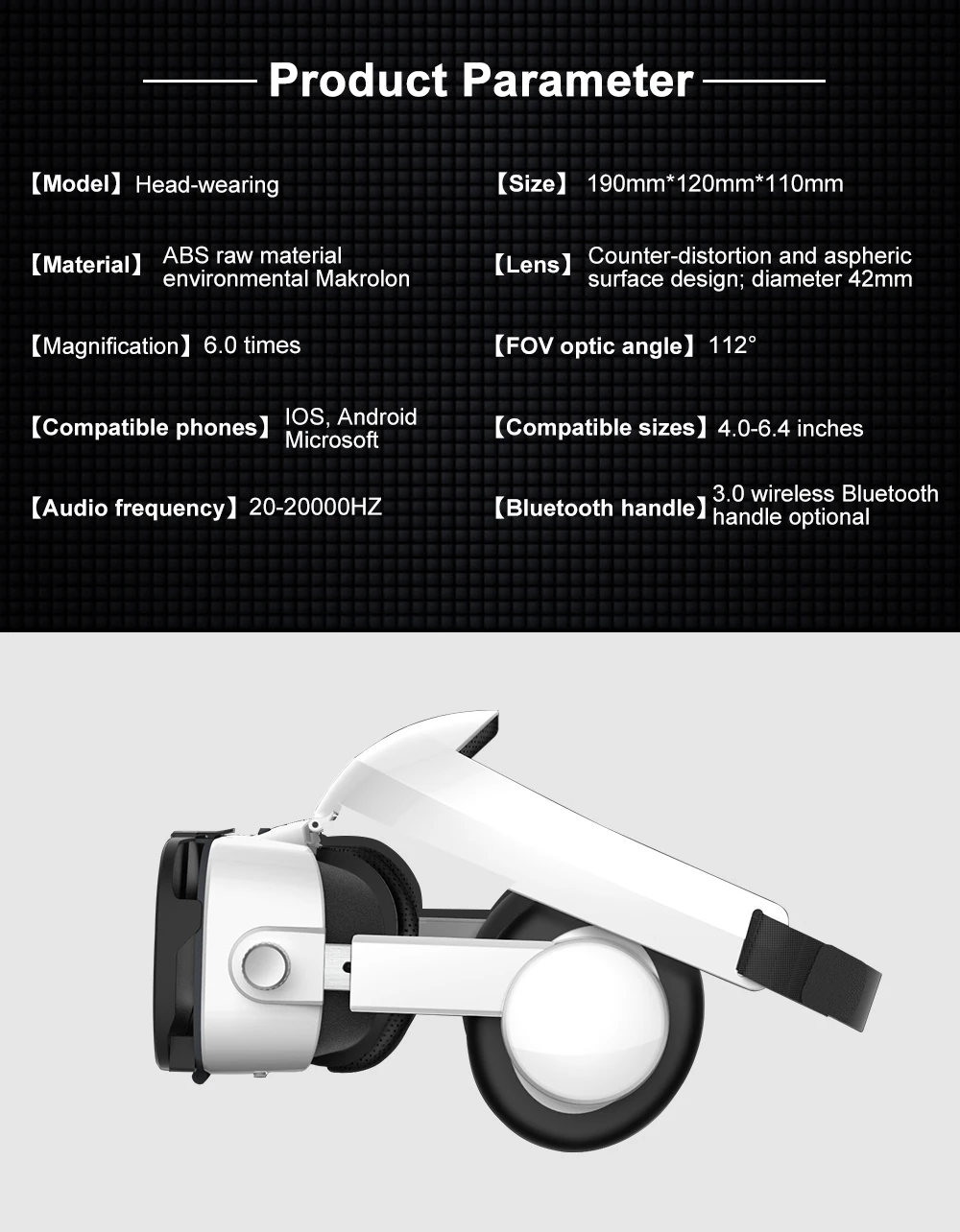 Fiit VR 3F 112 FOV Очки виртуальной реальности удаленный 3D Android картон VR 3D гарнитура стерео шлем коробка для смартфонов 4,7-6,4