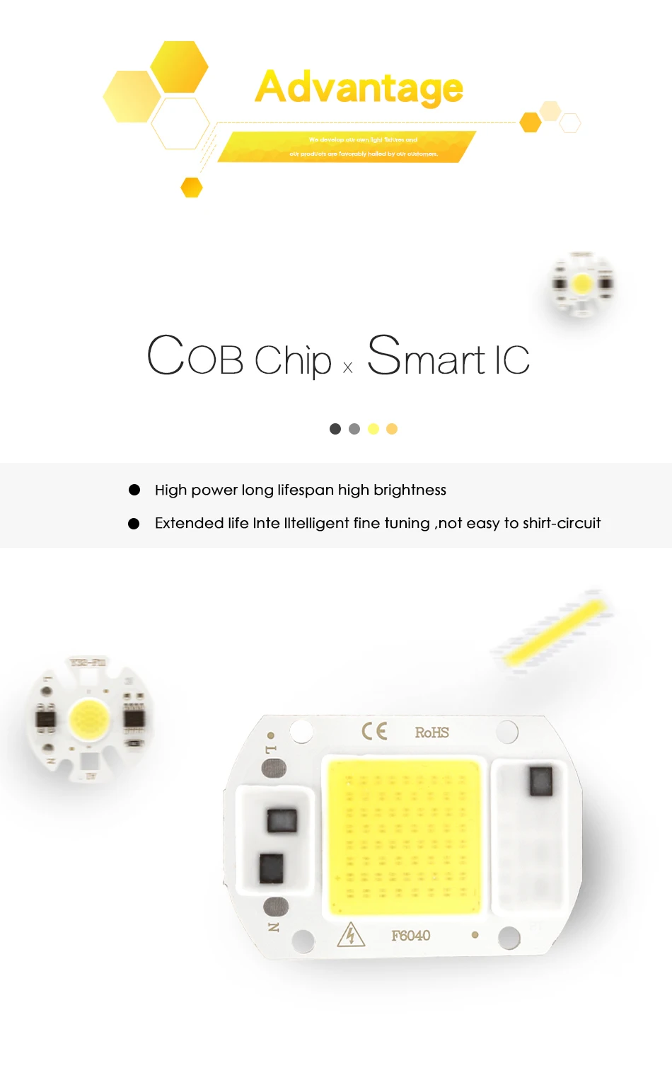 LED COB Chip Smart IC Bead No Driver DIY Y32 3W 5W 9W 10W 20W 30W 50W 100W 150W Spotlight Floodlight Lamp 220V 110V White Light