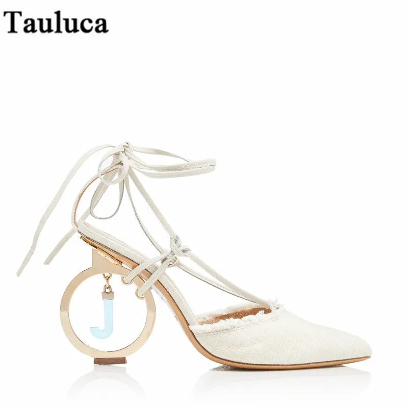 

Summer New Pointed Toe Women Shoes European American Sexy High-Heeled Sandals Female Strange Style Straps Catwalk Shoes J Letter