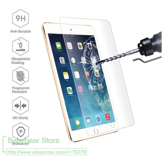 

9H Tempered Glass for iPad 9.7 2017 A1893 A1954 2018 A1822 Screen Protector for iPad Air 1 2 Tempered glass for iPad pro 10.5