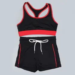 Летний Повседневный женский спортивный комплект из 2 предметов, сплошной цвет, без рукавов, пояс, эластичная лента, шорты, костюм, Спорт на