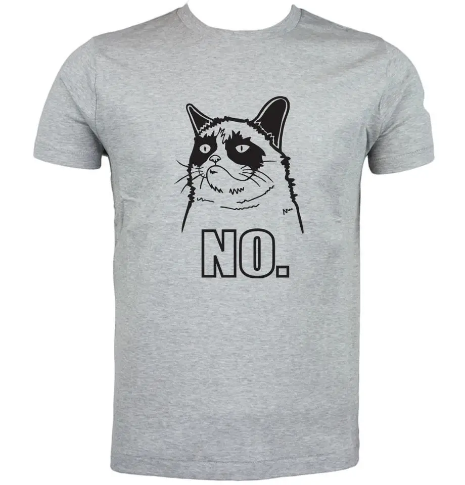 

Grumpy Cat Says No Unisex T-Shirt Meme Funny Internet Viral Gift Inspired tshirt harajuku Summer 2018 tshirt Short Sleeve Plus