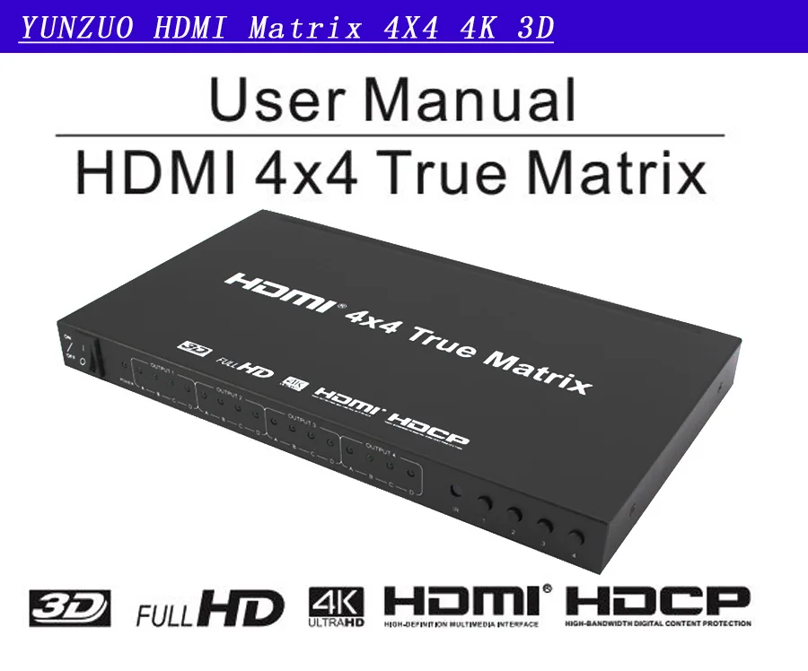 KVM HDMI коммутатор 4 в 4 Выход HD видео коммутатор Версия 1,4 поддерживает 4 к 2 к 3D ТВ разветвитель HDMI матрица