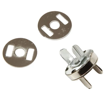 

DIY Magnetic Circular Clasp for Bag Purse Clothes (Silver, 1.4cm, Set of 10)