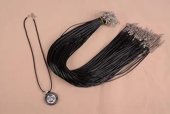 

Black Leather Necklace Beading Cord String Rope Wire 45cm Extender Chain with Lobster Clasp 100pcs/lot