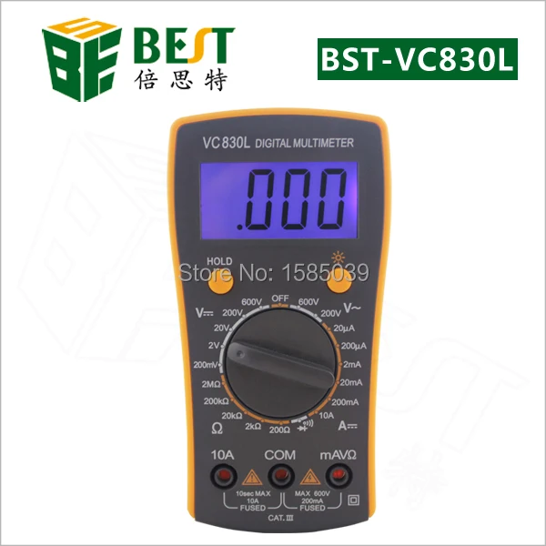 

free shipping Portable BEST-VC830L LCD Display Digital Multimeter Voltmeter Ammeter Ohmmeter