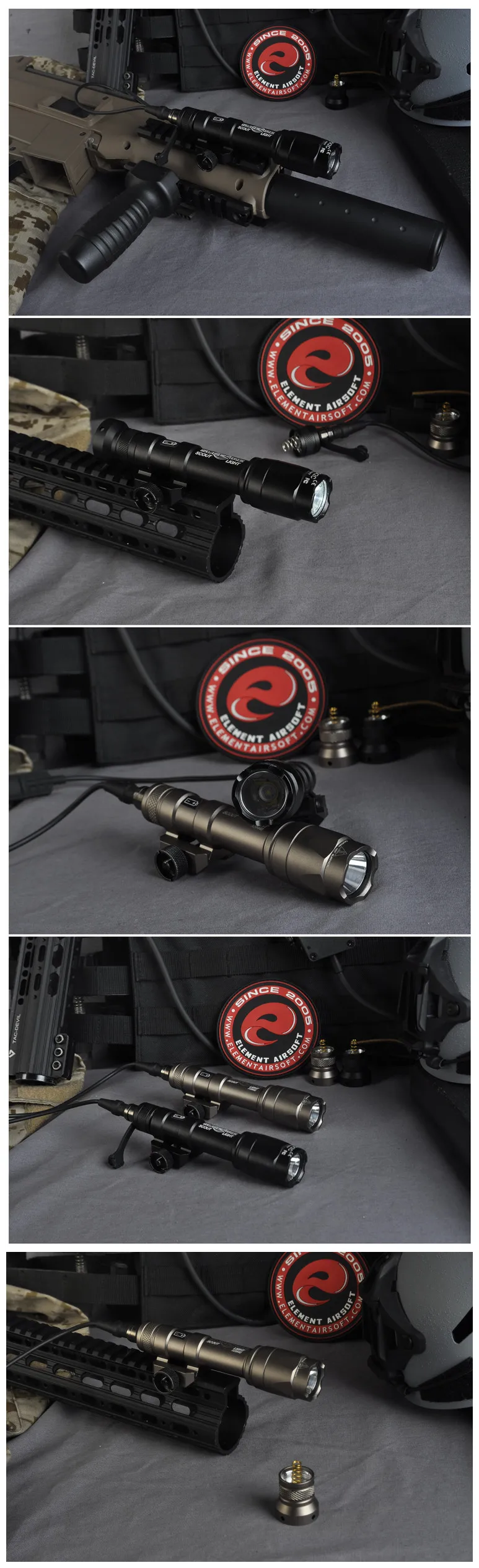 Arma de Luz Elemento Airsoft Tático Surefir Caça Rifle Lâmpada Pressão Remoto 20mm Ferroviário Arma Luz Ex072 M600c 2 Cheap Luzes de armas
