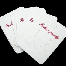 DoreenBeads 25 шт. белый прямоугольник уха крючки карточки для демонстрации серег(с "Модные украшения" печати) 45x32 мм, новинка