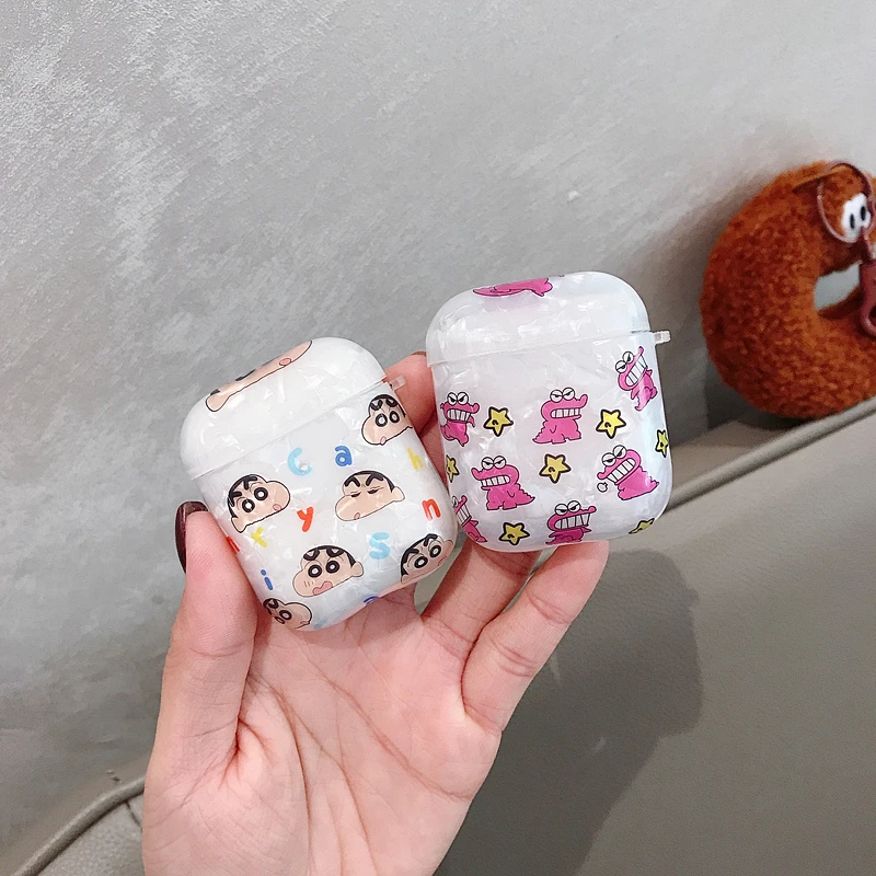 

Cartoon dinosaur Conch Shell Earphone Headset Accessories PC Hard protection case For Airpods Wireless Bluetooth Headset bags