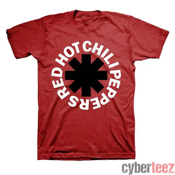 RED HOT CHILI PEPPERS Black Asterisk Red T Shirt New Authentic S M L XL