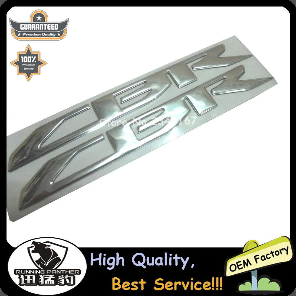 One Pair CBR Chrome 3D Raised Sticker Decals Emblem 3D Raised Sticker