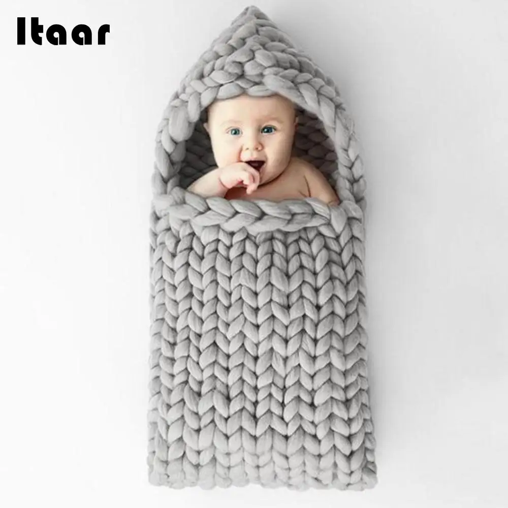 

Manual Newborn Sleep Sacks Infant Swaddle Bag Soft Durable Baby Sleeping Bags Knitting 6 Color 61*30cm Envelope Gift Blanket