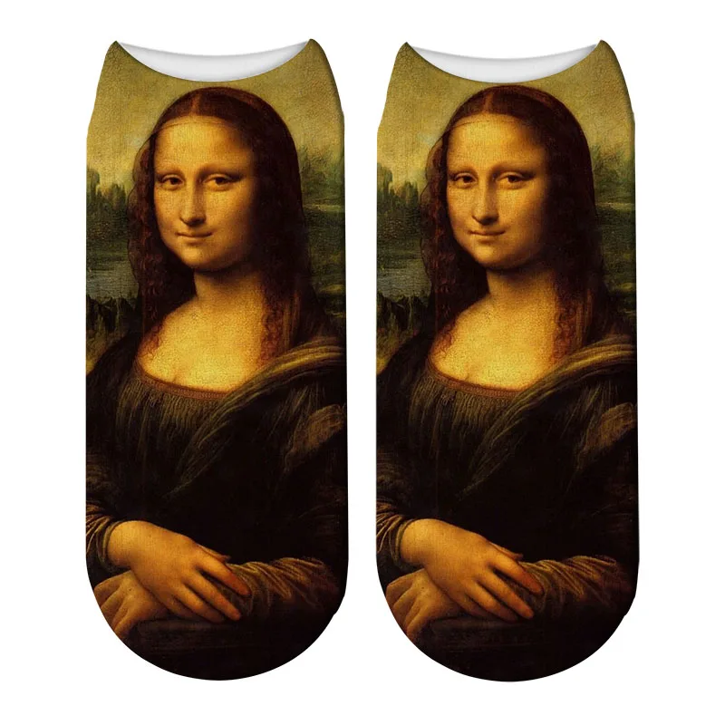 Новый 3D Ретро Живопись на холсте да Винчи забавные женские носки Monalisa/Мода
