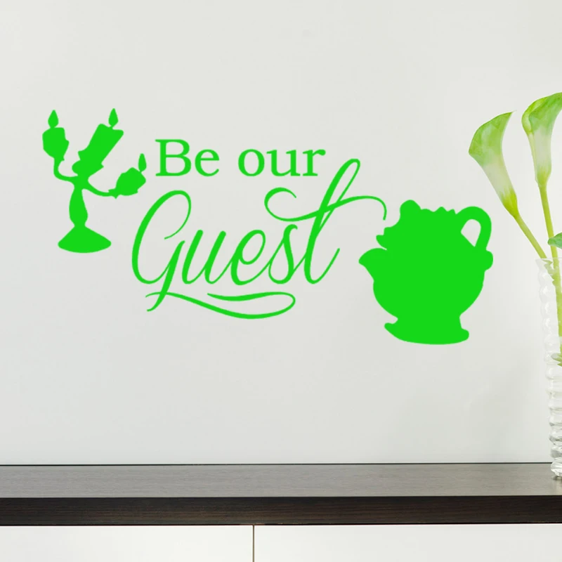 Cartoon Quotes Be Our Guest Wall Decal Beauty And The Beast Wall