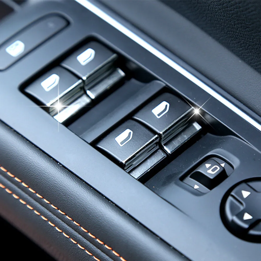 

ABS CHROME WINDOW BUTTON SWITCHES COVER MOLDING DECAL FOR PEUGEOT 3008 5008 2017 2018 ACCESSORIES CAR STYLING