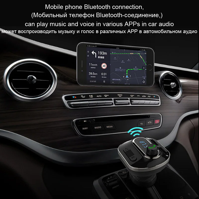 XCGaoon Bluetooth 4,1 автомобильный комплект громкой связи MP3 плеер fm-передатчик 2 USB 5 В 3.4A Поддержка TF карта USB музыка и AUX линейный выход