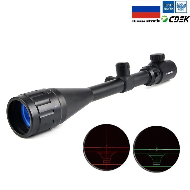 

6-24x50 Aoe Riflescope Adjustable Green Red Dot Hunting Light Tactical Scope Reticle Optical Sight Scope Ak 47