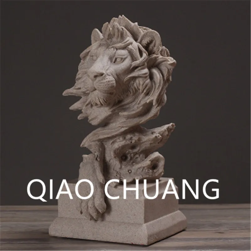 

Contracted Abstract Lion's Head Sculpture Creative Colophony Crafts Home Furnishing Articles Model Toy G804