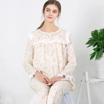 

Cotton pregnant women breastfeeding pajamas long sleeve + pants suit pregnant pajamas cardigan camison lactancia maternity dress