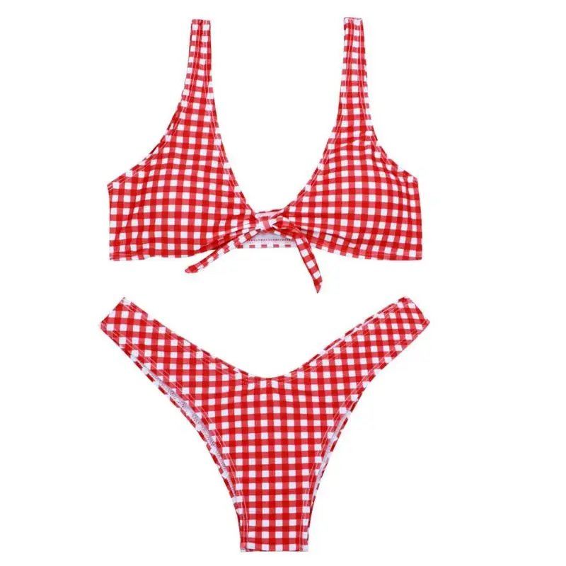 

swimwear women bikini 2018 new design plaid dot bikini set Beach Sunbathing wear Women's swimsuit Split bikini set biquinis