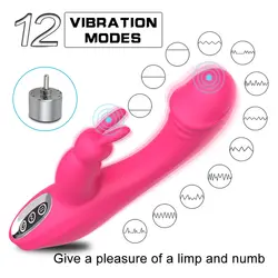Вибратор Дилдо Кролик G spot P-spot Вибраторы товаря для взрослых секс-игрушки Женские вагины массаж два двигателя перезаряжаемая женская