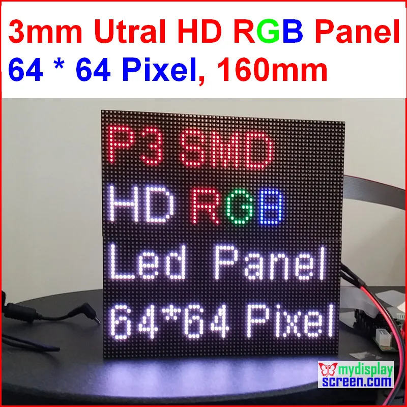 2 в 1 3 мм RGB led панель, высокое разрешение, 64x64192 мм* 192 мм, черные светодиоды, smd Полноцветный 1/32s Крытый p3 led дисплей Панель